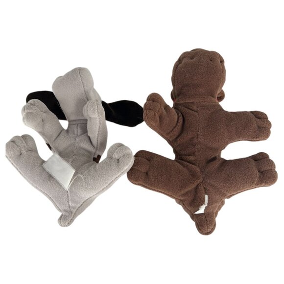 2 VTG Tonka Pound Puppies Plush Toys Gray Black Spots Brown Rumple Skins Newborn - Picture 11 of 11